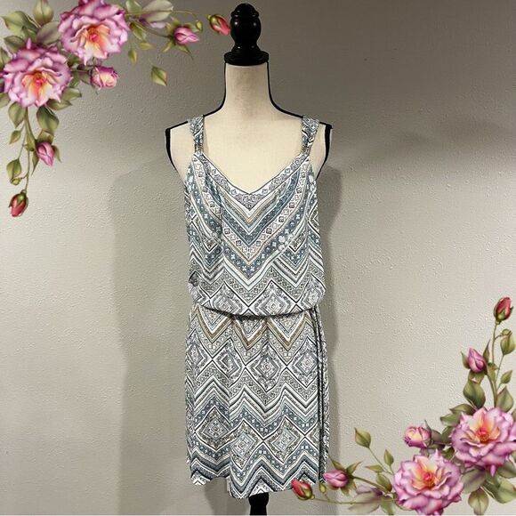 WHBM Tribal Print Strappy Belted Midi Dress - Picture 1 of 12